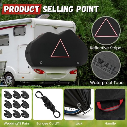 Heavy Duty Waterproof Bike Cover for 2 Bikes - 420D Outdoor Transport Protection