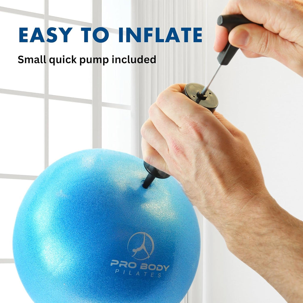 ProBody Pilates Exercise Ball - 9 Inch Stability Ball with Pump for Yoga, Core & Physical Therapy