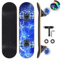 GIEEU Skateboards with Colorful Flashing Wheels for Beginners,Kids,Teens,Adults,31 x 8 Inch Complete Standard Skate Boards 9 Layer Canadian Maple Deck Concave Skateboard