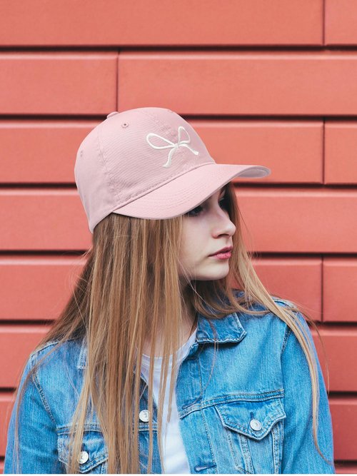 Skicuff 2 Pack Bow Tie Baseball Cap Coquette Pink Bow Baseball Cap for Woman Cute Sun Travel Sports Hats