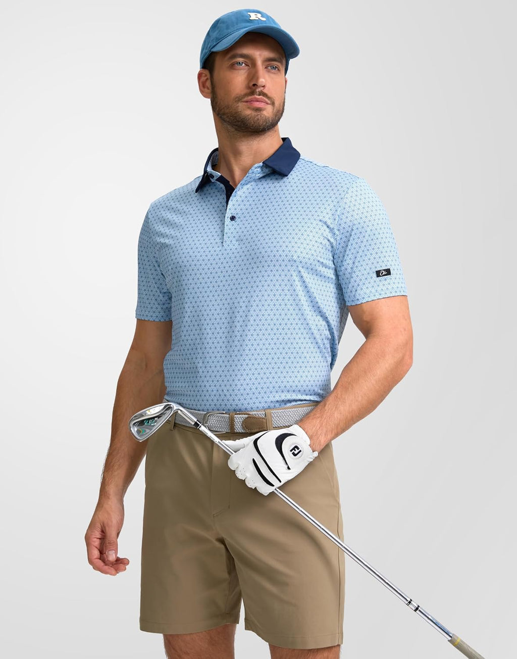 Obla Men's Golf Polo Shirt - Short Sleeve, Moisture-Wicking Performance in Casual Print