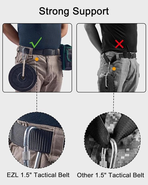 EZL Tactical Belt for Men - 1.5" Adjustable Nylon Web Duty Belt with Automatic Slide Buckle