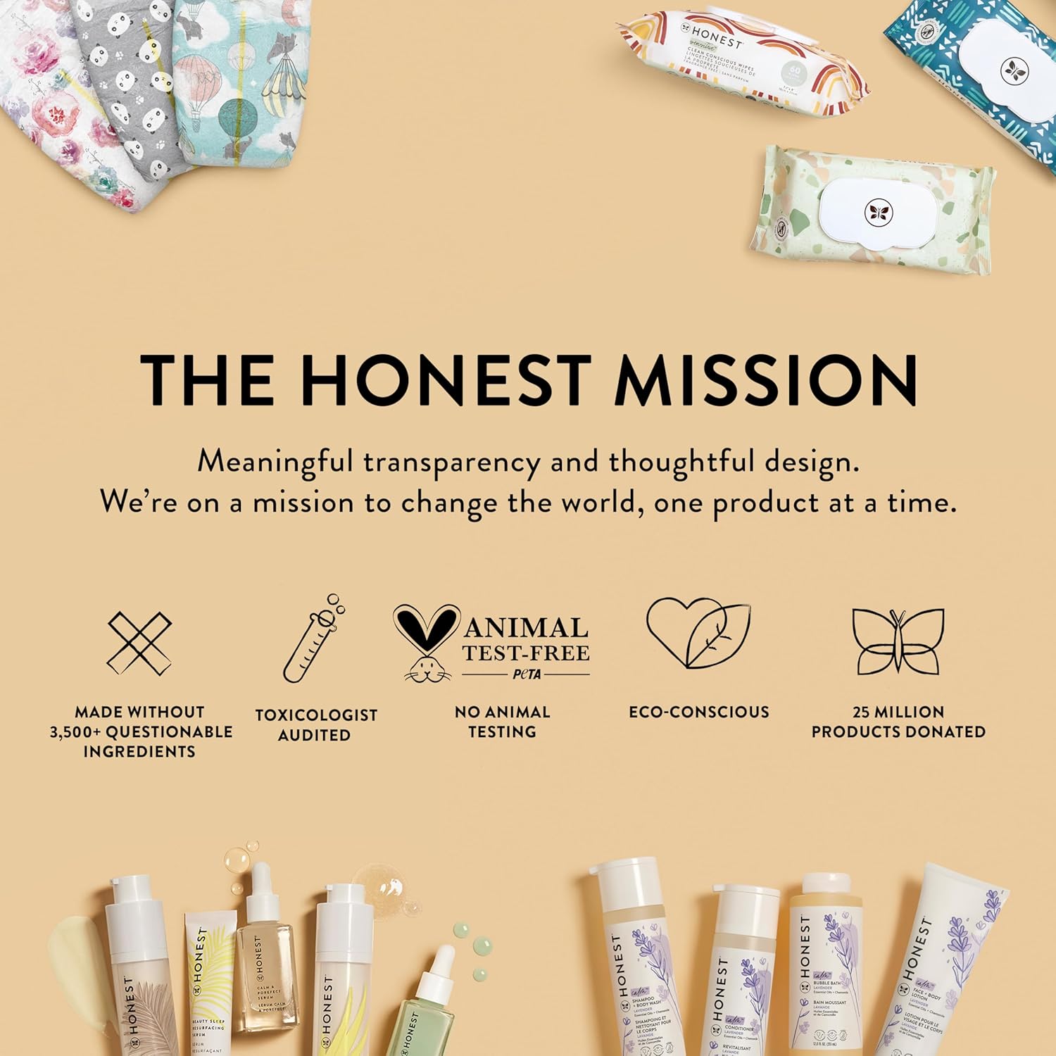 The Honest Company Foaming Bubble Bath - Tear-Free, Hypoallergenic Lavender Calm, 12 fl oz