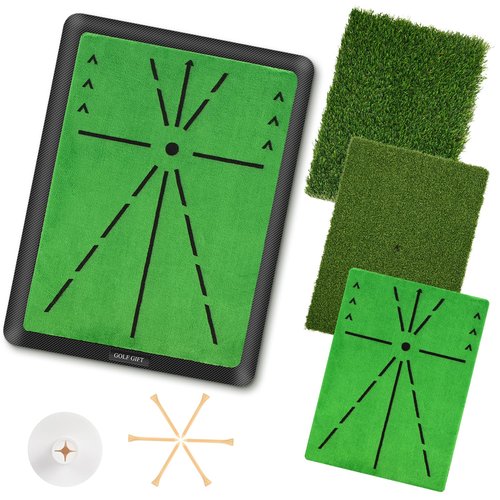 Golf Hitting Mat with Full Antislip & Repalce Base Design, 3-in-1 Golf Practice Mat for Clear Swing Path Feedback, Perfect Training Mat for Indoor or Outdoor, Golf Accessories for Golf Fans