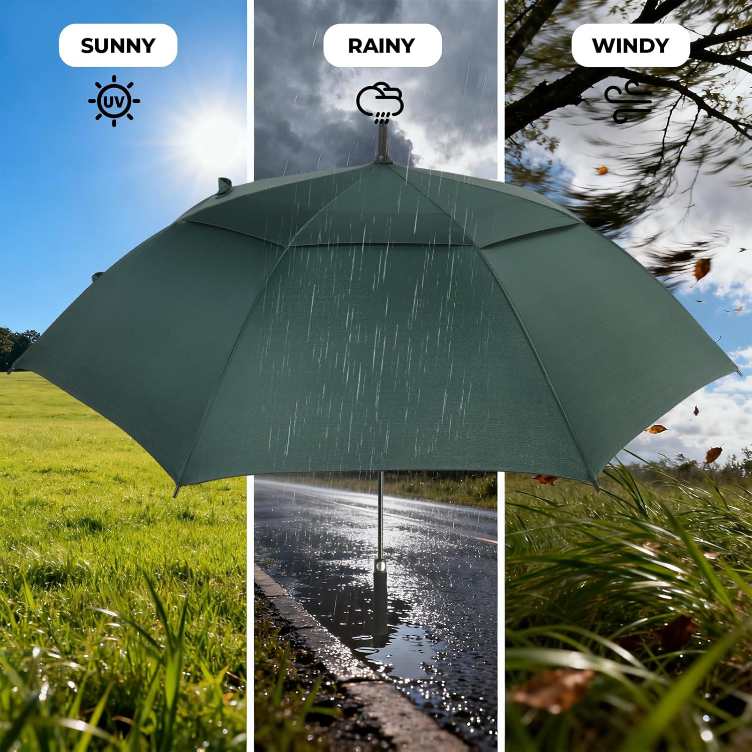 ZDSSM Automatic Open Golf Umbrella - Extra Large 54/62/68/72 Inch Windproof & Waterproof Design