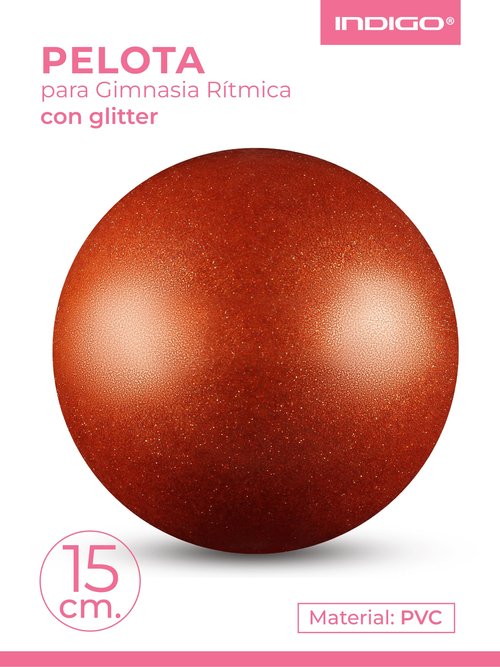 DRUNA Ball for Rhythmic Gymnastics with Glitter | Ideal for Training and Competition | Two Sizes (Orange, 15 cm)