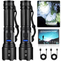 SKNSL Rechargeable LED Flashlights High Lumens, 99,000 Lumens Super Bright Flashlight 7 Modes w/COB Work Light, Powerful Flash Light for Outdoor Emergency Hiking Camping