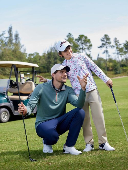 M MAELREG Quarter Zip Golf Pullover - Men's Dry Fit Long Sleeve Performance Sweatshirt | Wicking Mock Neck
