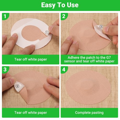 G7 Over Patches Waterproof - 36 Pack Adhesive Patches for G7＆Stelo- Sensor Cover for Continuous Glucose Monitor,Without Hole On the Center-HECHUAN