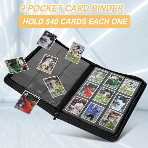 GERMUN Trading Card Binder - Premium 9 Pocket Album for 540 Cards | Double-Sided MTG & TCG Storage (Black)