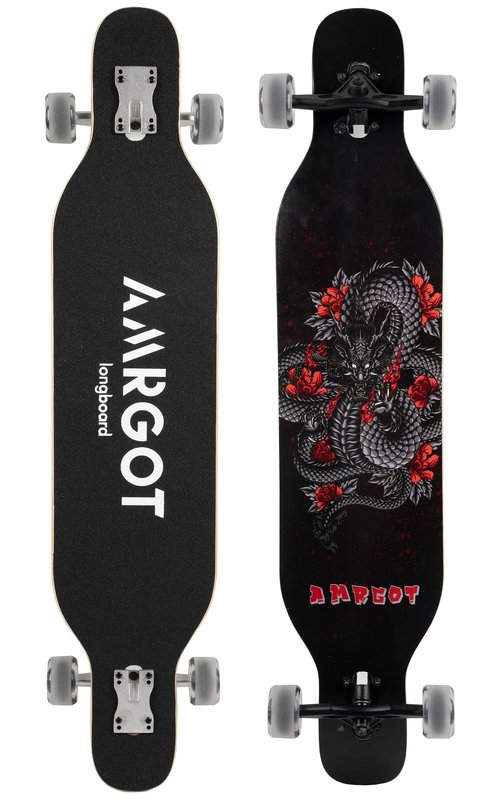 WiiSHAM Longborads Skateboards 42 inches Complete Drop Down Through Deck Crusier Pr Speed (74)