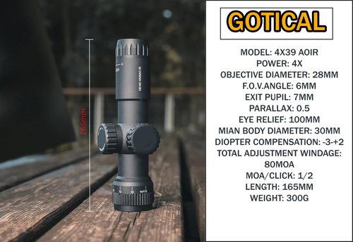 Gotical Combo of 3 | Compatibility Picatinny Rail Mount Built specifically for Savage Axis/Axis II/Edge Rifle with Ejection Port Cut-Out & 4x30 AO Compact Scope Objective Lens