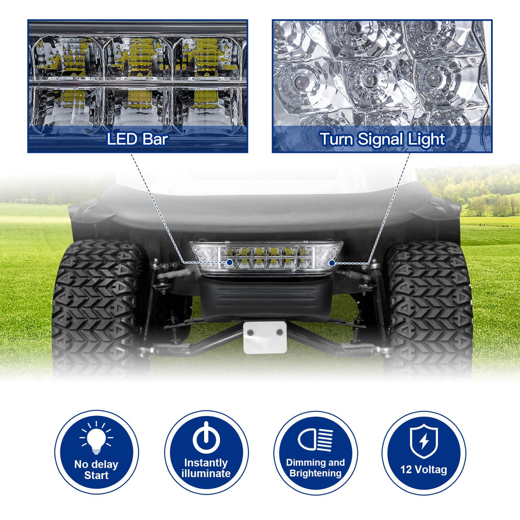 WEKANI Upgrade Golf Cart Headlight Kit with Bumper for Club Car Precedent 2004-UP, Golf Cart Front LED Light Kit Replacement 12V for Club Car Precedent