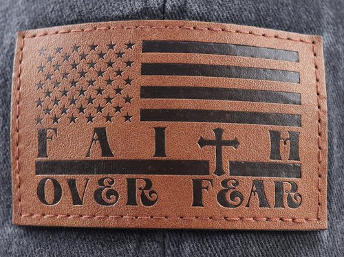 Christian Gifts for Women Men, Faith Over Fear Jesus Hat, American Flag Religious Leather Patch Baseball Cap, Birthday Jesus Gifts for Dad Mom Friend Black