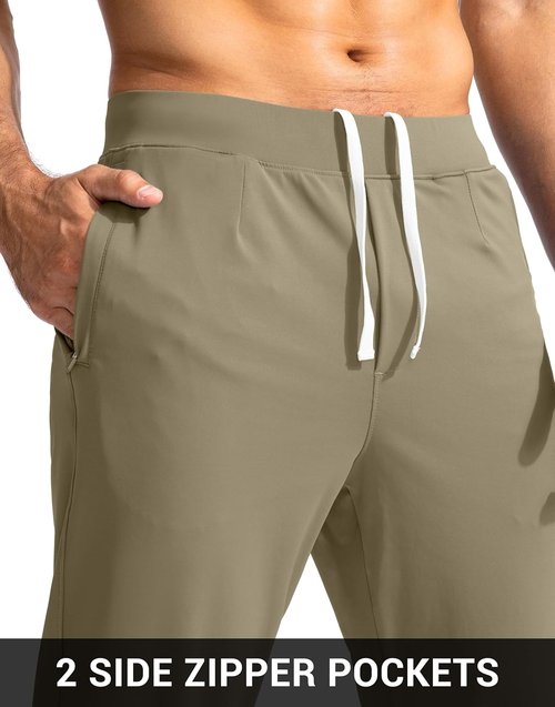 G Gradual Men's Golf Joggers - Slim Fit Stretch Sweatpants with Zipper Pockets | Ideal for Work & Running