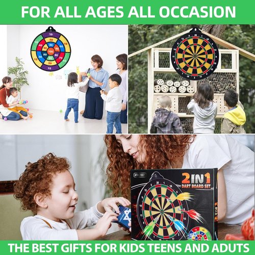 Hello Papaya Magnetic Dart Board - Fun Family Game with 12 Magnetic Darts & 12 Sticky Balls | Perfect for Kids 3-12