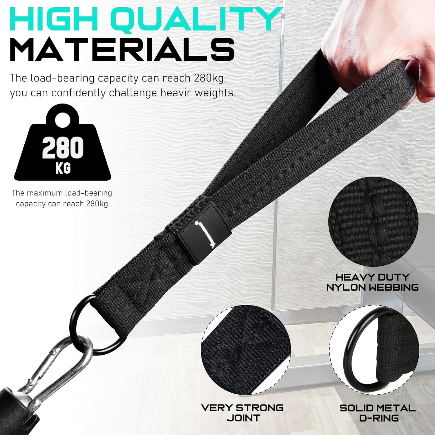 RENRANRING Tricep Rope Cable Attachment - 13-Inch Exercise Handles for Strength Training & Recovery