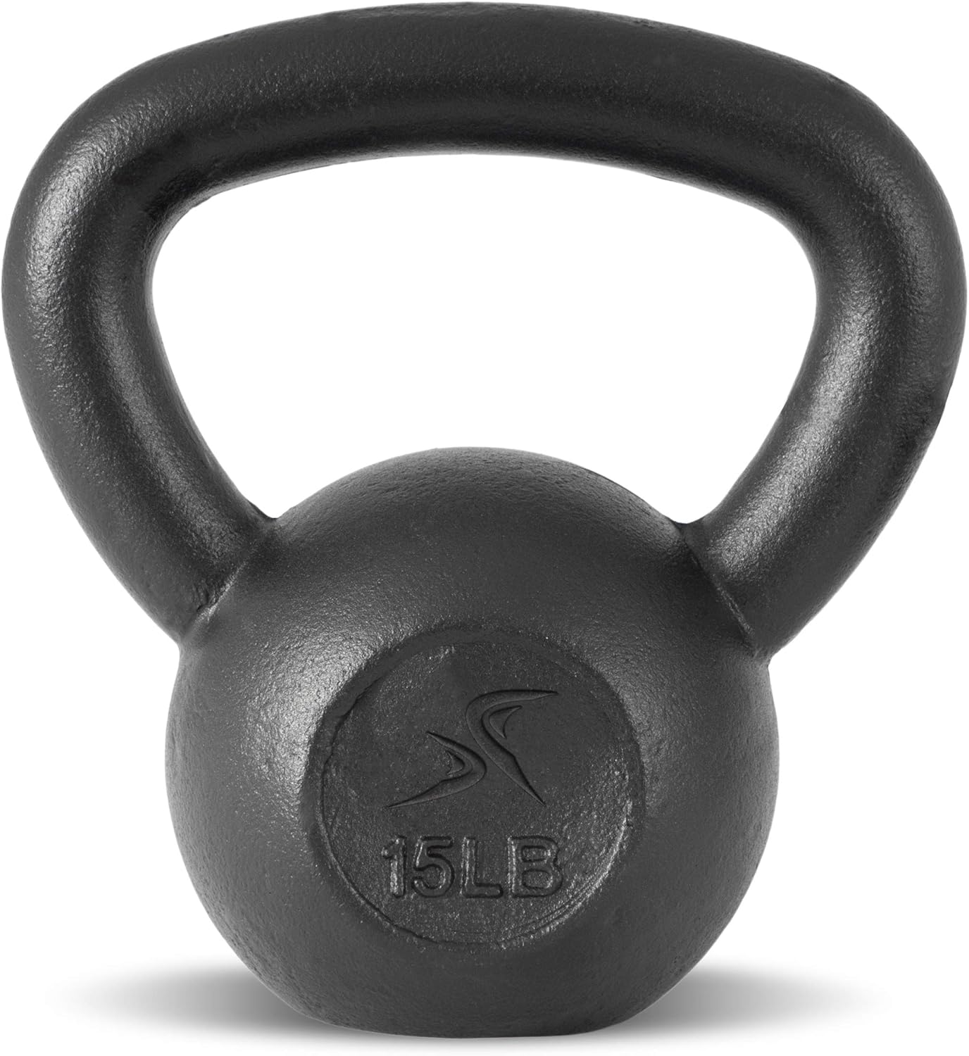 ProsourceFit 15 LB Solid Cast Iron Kettlebell - Ideal for Full Body Workouts and Strength Training