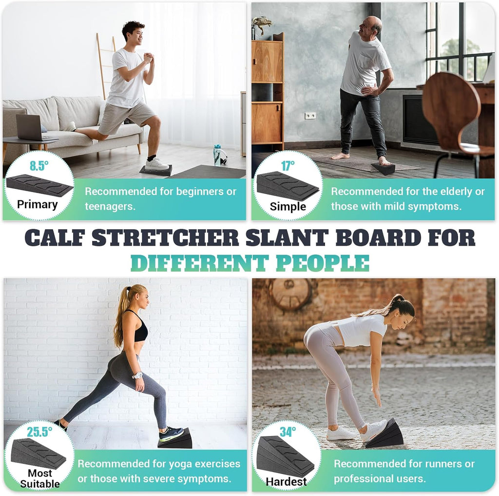 Slant Board | Adjustable Calf Stretching Incline Board - 5 Angles, 480 lbs Capacity for Yoga & Physical Therapy