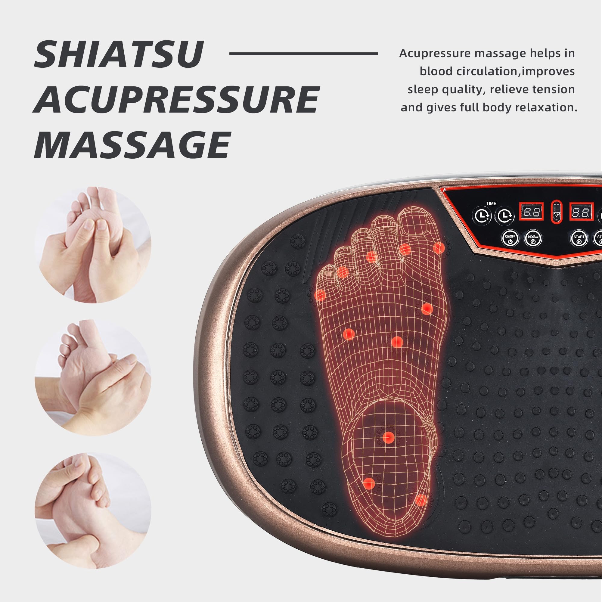 EILISON FitMaxx 3D XL Vibration Plate Exercise Machine - Whole Body Workout Vibration Platform w/Loop Bands - Lymphatic Drainage Machine for Weight Loss, Shaping, Recovery (Fitpro Brown)