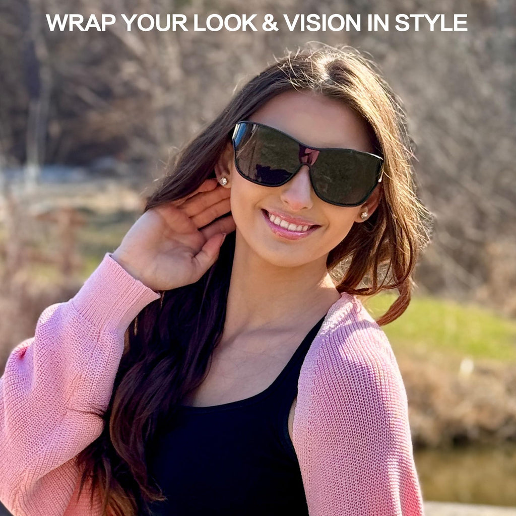 Jefoo Fit Over Glasses Oversized Polarized Sports Sunglasses for Women Men Trendy Retro Sun Glasses UV400 Protection