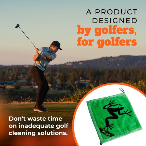 Frogger Amphibian Towels Bundle - Amphibian & Golf Ball Towel Combination - Every Towel for All Golfing Needs, Keep Clubs and Balls Clean and Dry, Green