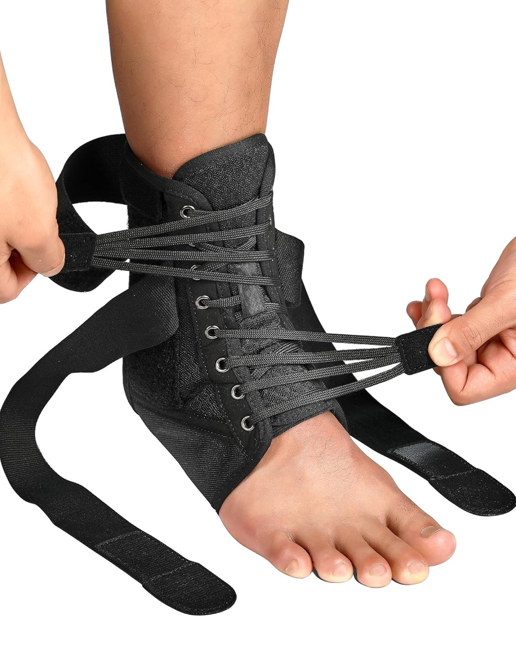 Quick Lace Up Ankle Brace - Adjustable Support with Removable Splints for Injury Recovery | Unisex
