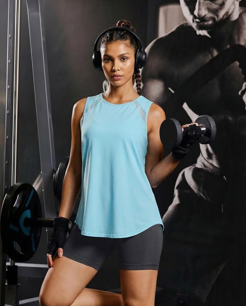 MAGCOMSEN Women's Athletic Tank Top - Quick Dry, Moisture-Wicking Mesh for Gym & Yoga | Sleeveless Design