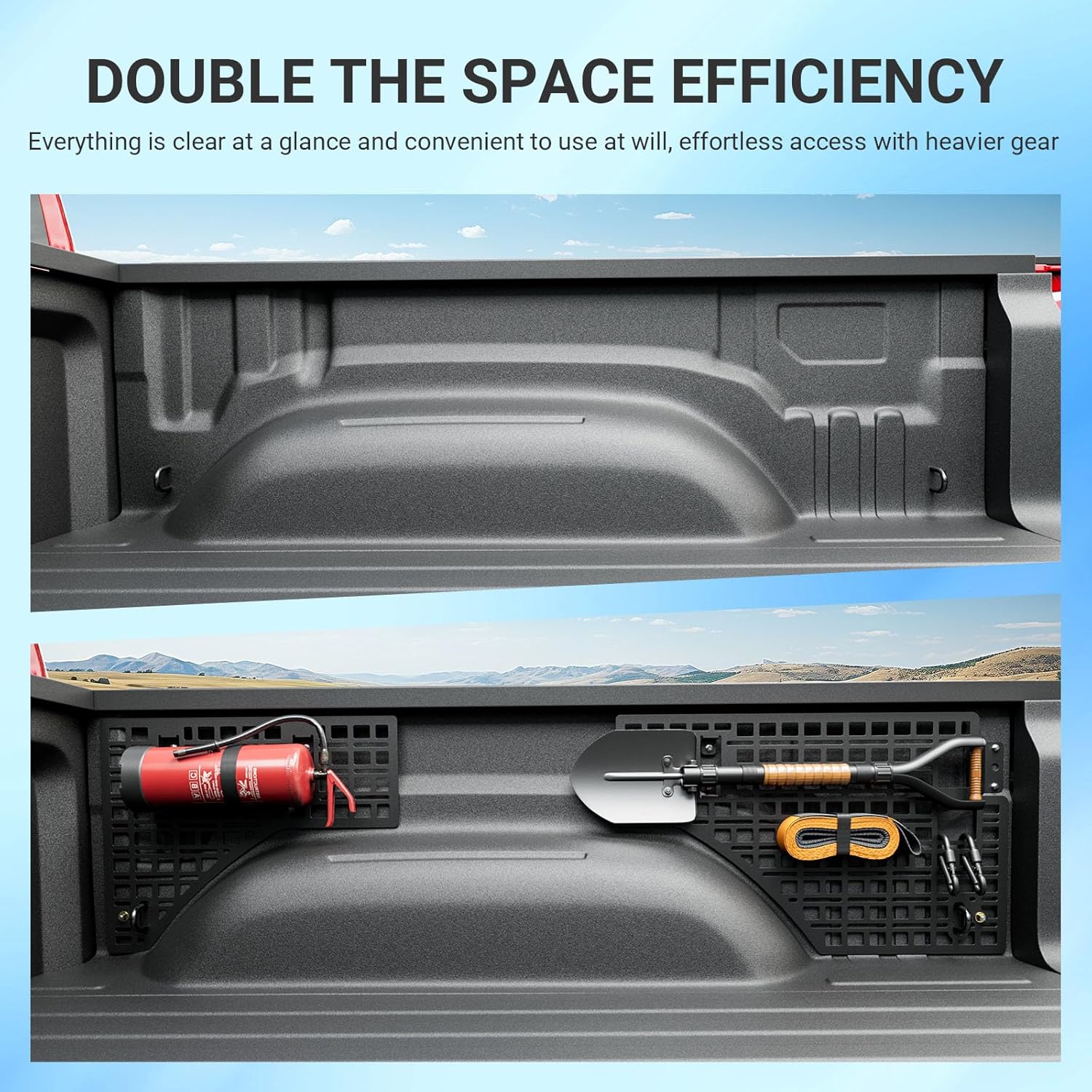SZYANG 5.7FT Molle Panel for 2019-2026 Dodge RAM 1500 | Side Bed System Replacement