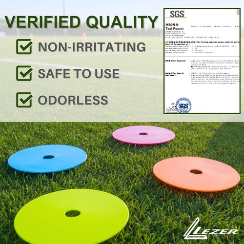 LEZER Flat Soccer Cones - 6 Inch & 8 Inch Spot Markers for Agility Training | Durable Field Discs