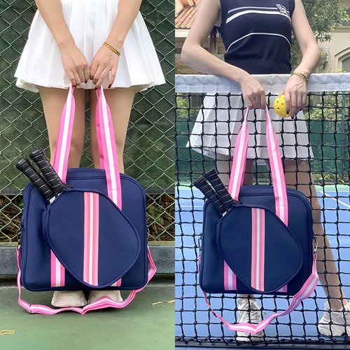 SPELIKO Cute Women's Pickleball Sling Bag Tote, Navy Striped