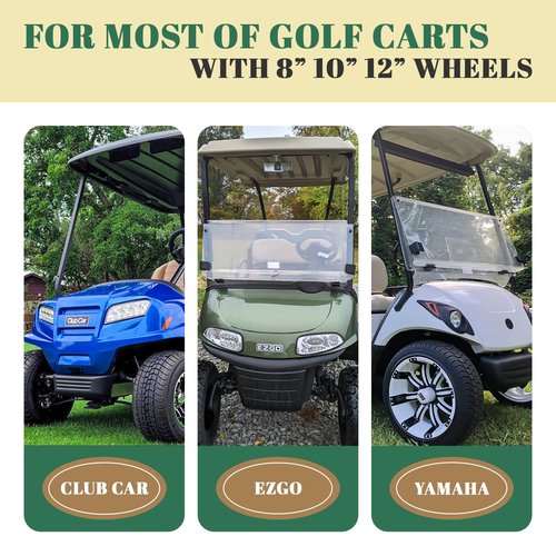Drive-up Golf Cart Black SS Center Caps, Golf Cart ITP SS Wheel Center Hub Cap for Club Car EZGO Yamaha Models Wheel-4 Black Packs (Height 3.21" / Outer Diameter 2.75")