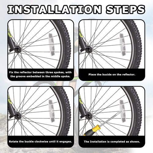Fampery 6Pcs Bike Spoke Reflectors, Bicycle Wheel Reflectors Bicycle Reflectors for Night Riding Safety Warning Spoke Reflector for Mountain Bikes & Road Bikes