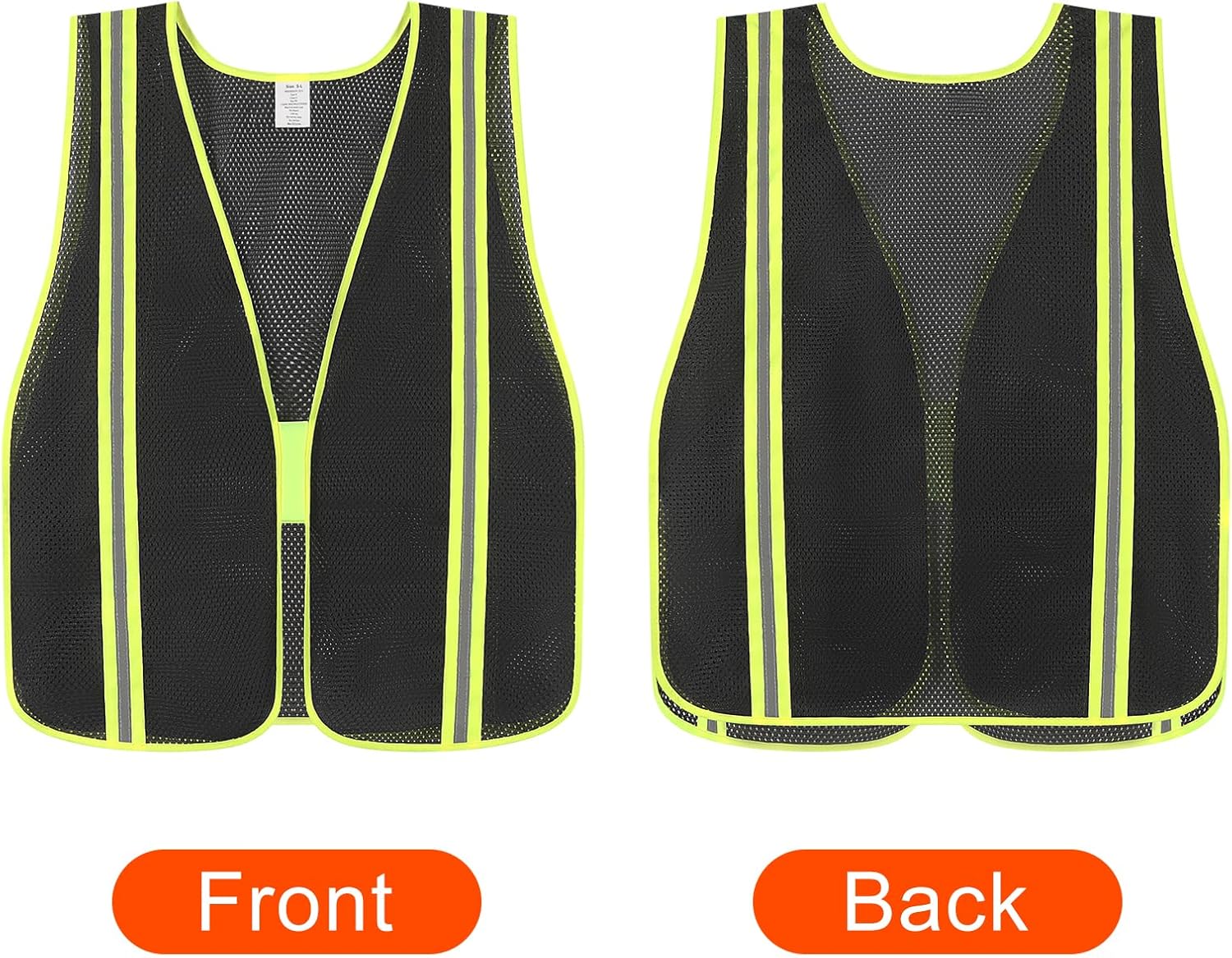 Skiennix High Visibility Reflective Safety Vest - Class 2 Mesh Fabric Work Jacket for Men & Women