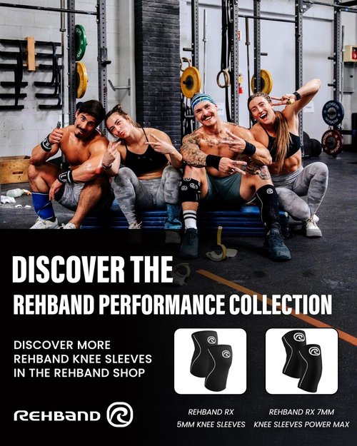 Rehband 7051 Classic 7mm V-Knee-Sleeve for Weightlifting, Competition Grade Powerlifting Knee Sleeve, Compression Sleeve for Crossfit, Squats, Gym, Colour:Carbon/Black - 1 Pair, Size:Medium