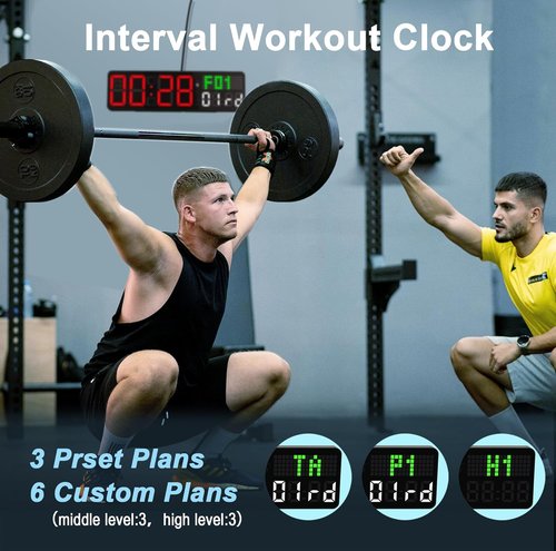 LUCORB Gym Clock Timer - Versatile Workout Clock with Remote Control | 5 Display Modes, 4 Alarms