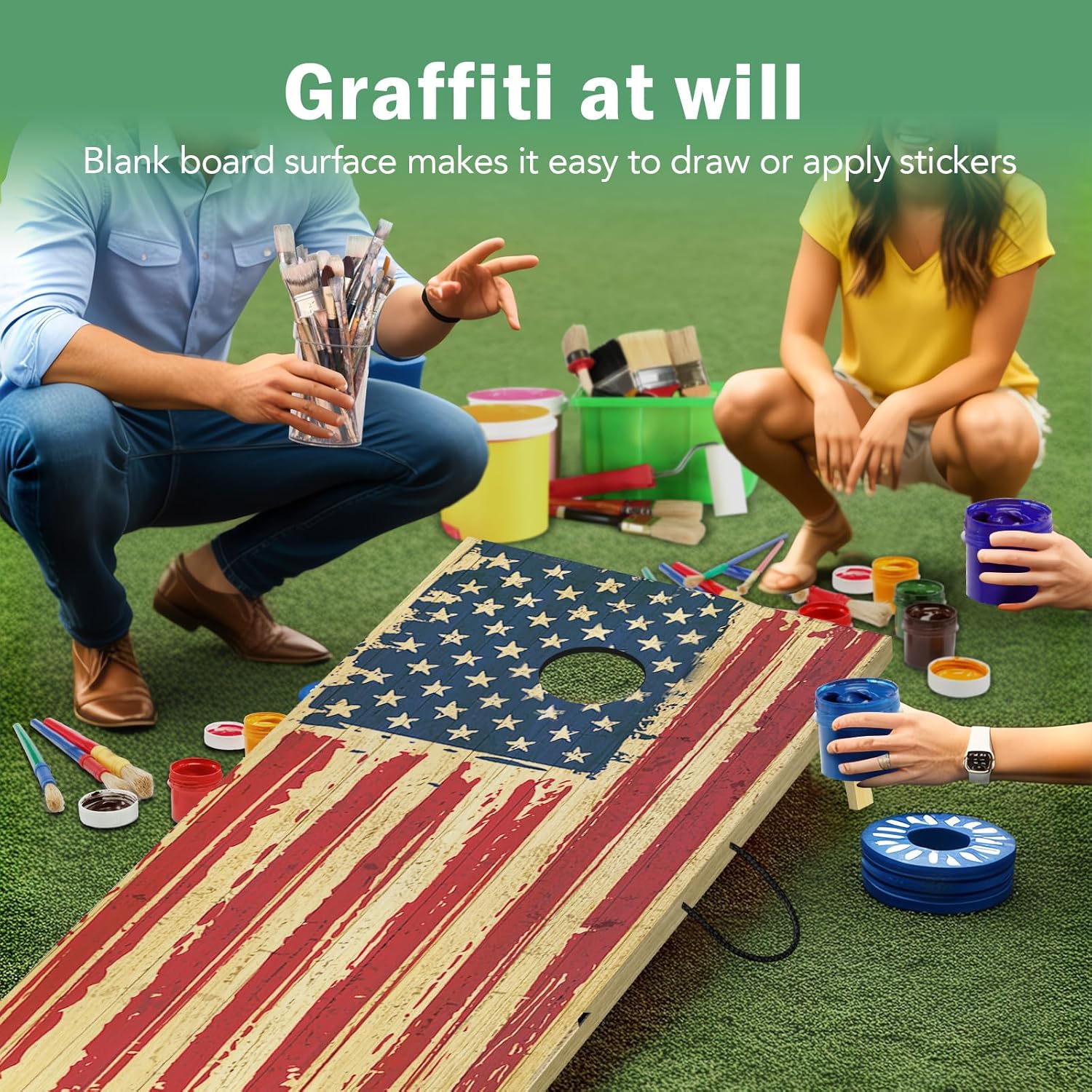 Regulation Cornhole Board Set - 4 Ft x 2 Ft Game with 8 Toss Bags & Carrying Case