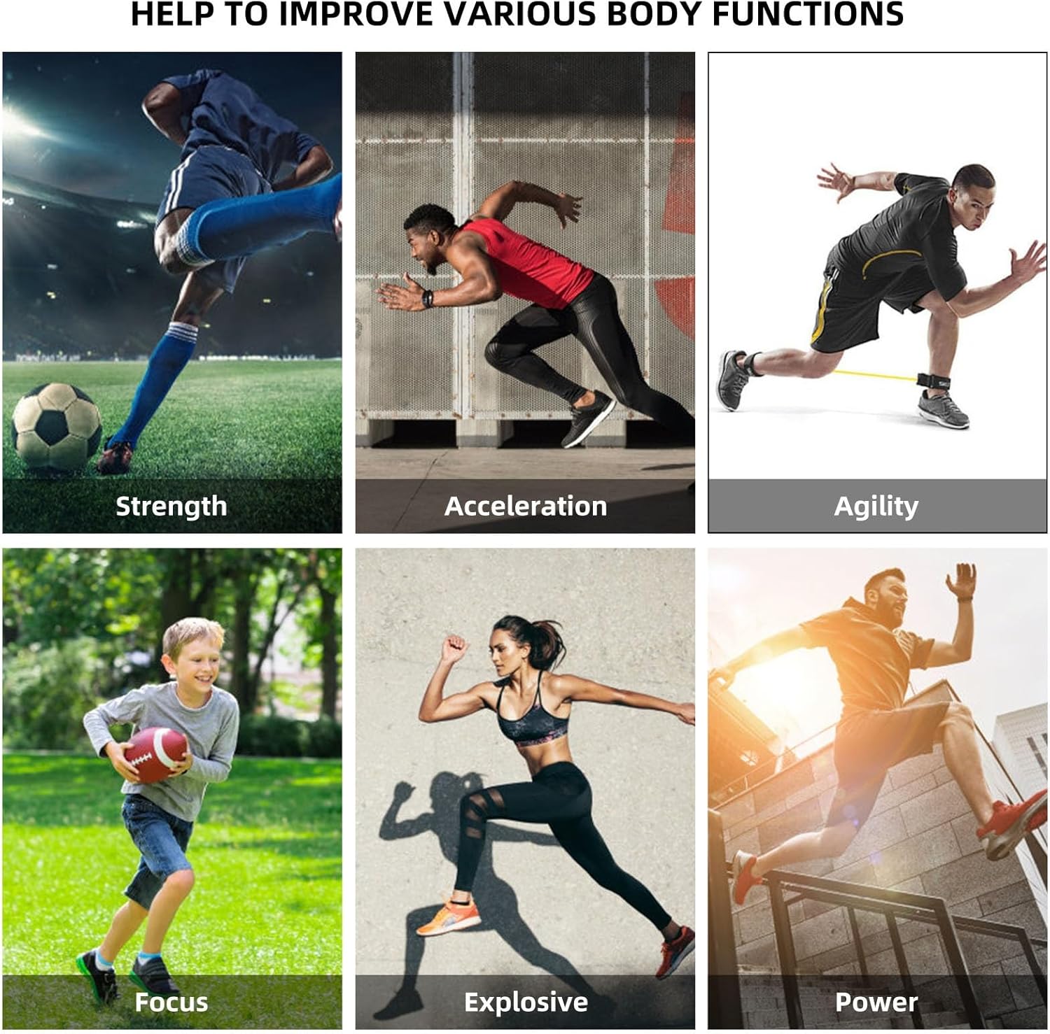 Speed Training Equipment - Resistance Bungee Band Set for Agility & Strength | Multi-Sport Use