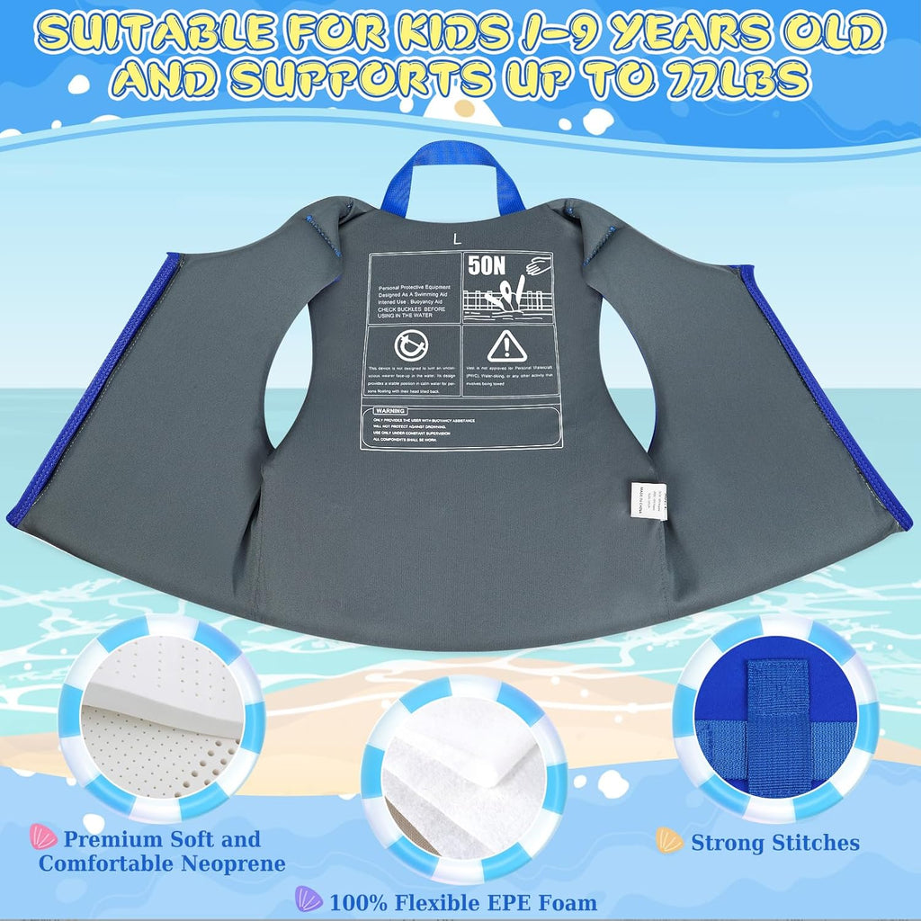 Skiennix Toddler Swim Vest - Kids Pool Float Jacket for Ages 18-77 lbs | Safe & Comfortable Design