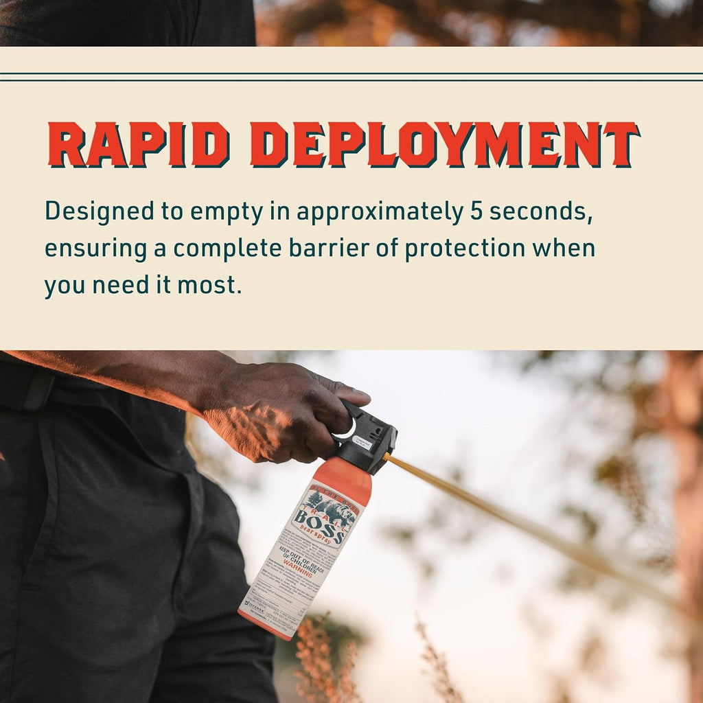 Trail Boss Bear Spray - Maximum Strength 35 ft Range | EPA Registered 7.9 oz for Hiking & Outdoor Safety