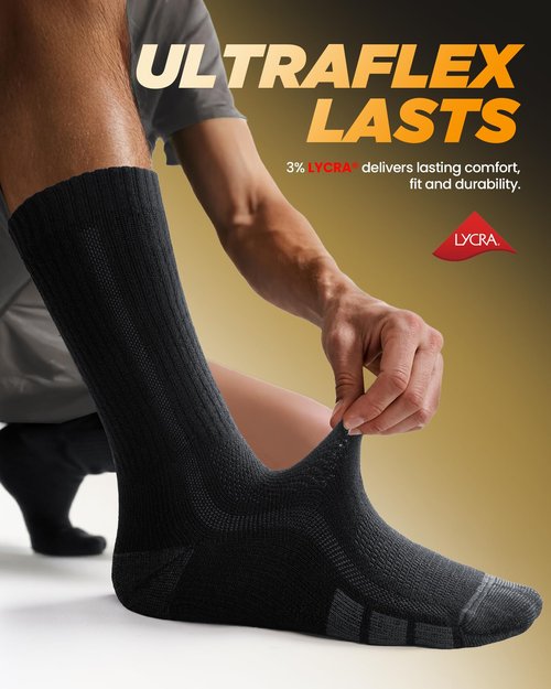RUIXUE Merino Wool Hiking Socks for Men Women | OEKO-TEX & GRS Certified | Seamless Toe, Terry Cushioned, Odor-Resistant, Breathable Soft Stretch Thermal Warm Boot Sock - 3 Pairs