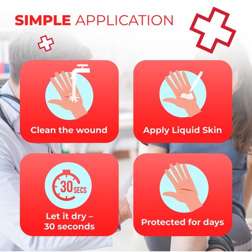 Liquid Bandage for Skin – Waterproof Skin Glue for Wound Closure, Flexible Liquid Barrier with Non-Sting Formula – Long-Lasting Liquid Bandage - 40 Count
