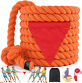 Skiennix Tug of War Rope - 20ft Soft Cotton Outdoor Pulling Rope with Flag for Family Fun | Orange