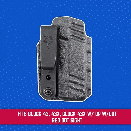 DeSantis Slim-Tuk Holster, Black, FITS: 43 43X, 43X MOS W/ RED DOT SIGHT, 43X MOS W/OUT RED DOT SIGHT