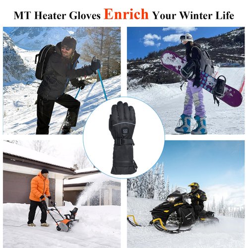 Minthouz Heated Gloves for Men Women - 5000mAh Rechargeable Heated-Gloves with Touchscreen Waterproof, Upgrade Non-Slip Electric Heating Glove for Winter Outdoor Cycling Camping Skiing Fishing Hiking