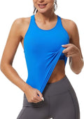 MathCat Racerback Workout Tank Tops for Women - Seamless Athletic Yoga Tops with Built-In Bra