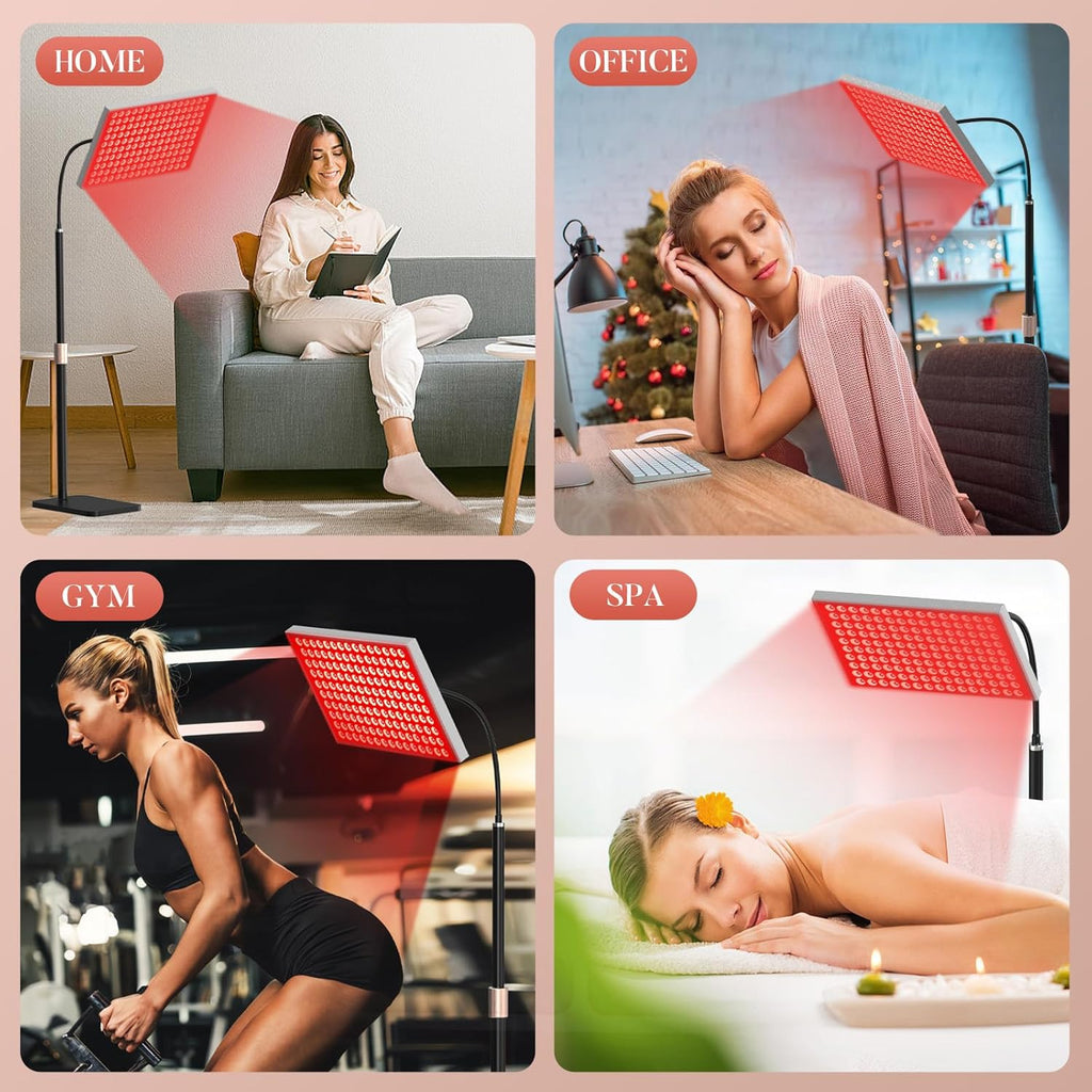 Red Light Therapy Lamp by [Brand Name] - 660nm & 850nm Infrared LED Panel with Adjustable Stand for Home & Gym Use