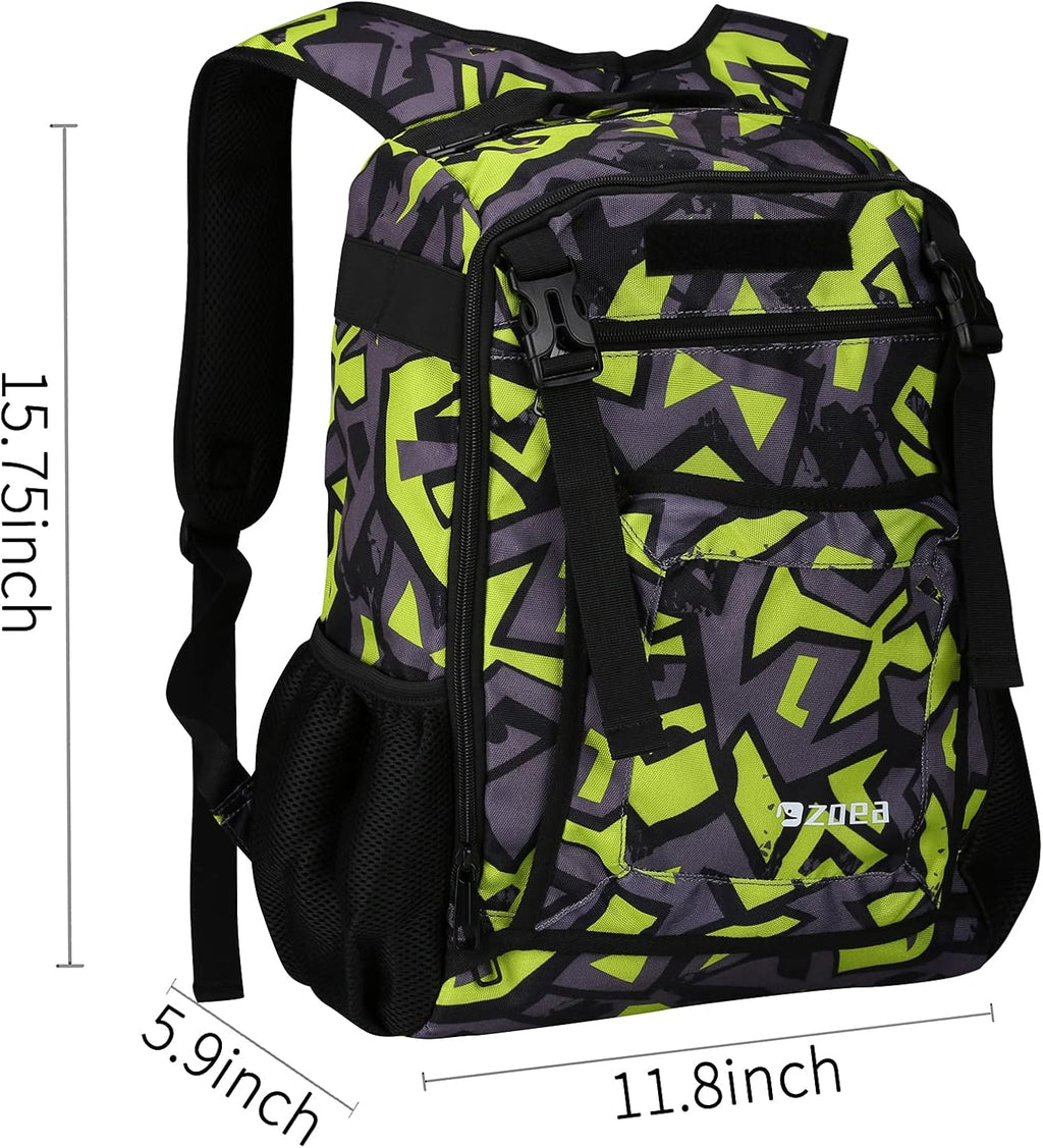 ZOEA Youth Baseball Bat Bag - Large Capacity Backpack for T-Ball & Softball Gear | Holds 2 Bats, Helmet & More