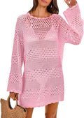 ANRABESS Crochet Swim Cover-Up - Stylish Mesh Knit Beach Dress for Summer Vacation