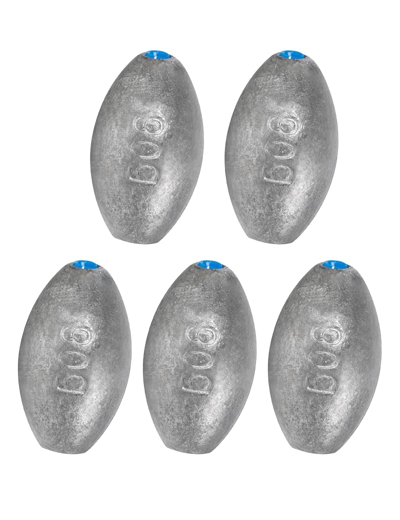Egg Sinkers Fishing Weights, Oval Lead Sinker 1/8oz to 7oz, Includes 3oz #8 5pcs Variation